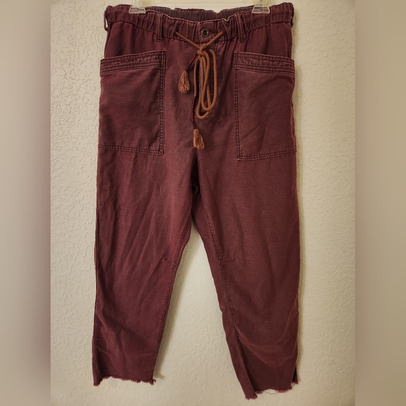 Free People Pants wine color bohemian - Picture 4 of 5